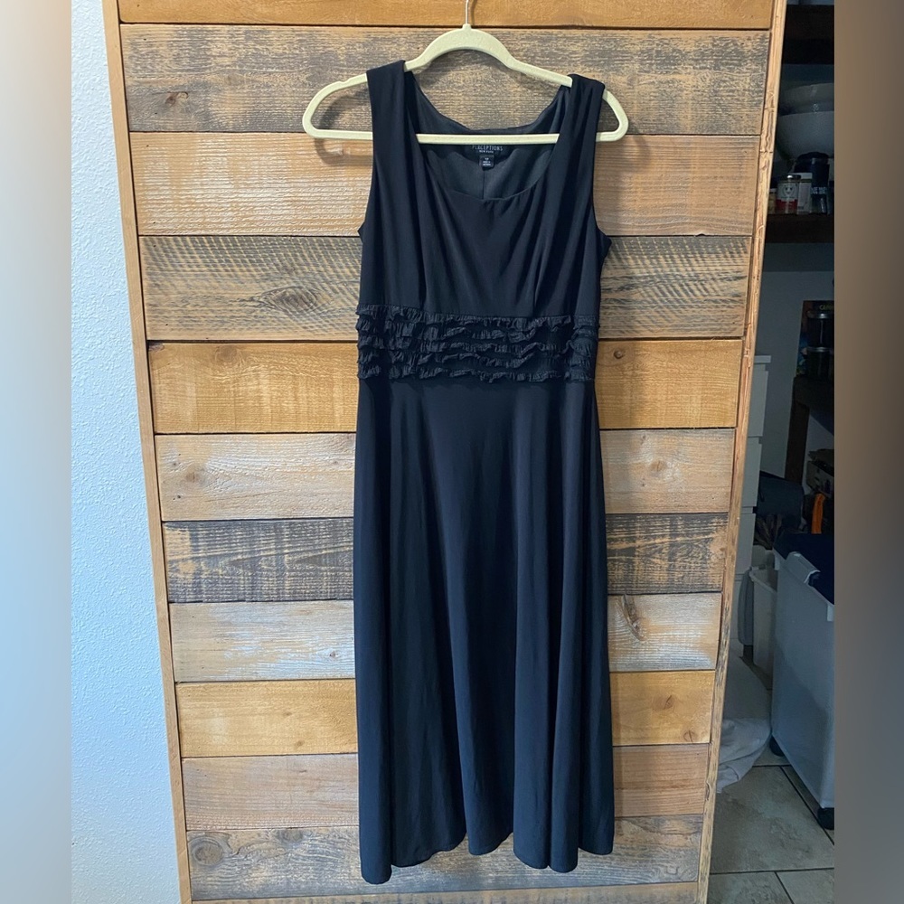 Perceptions New York Black Dress with Ruffle Waist detail - Size 12